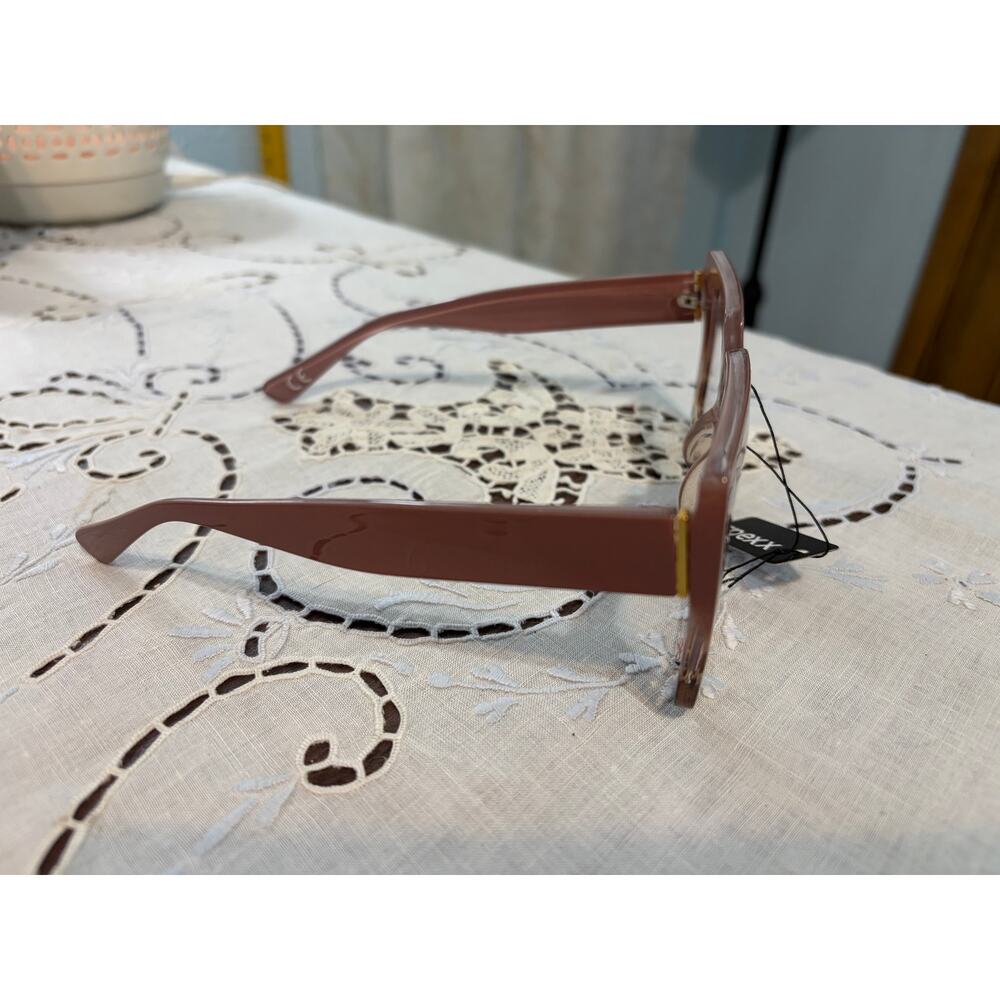 Spexx Blue Light Glasses Oversized Square Frame Pink Tortoise Chic Retro Nerd - Picture 2 of 3
